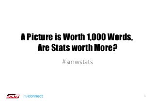 A Picture is Worth 1,000 Words, 
Are Stats worth More? 
#smwstats 
1 
 