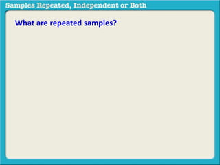 What are repeated samples? 
 