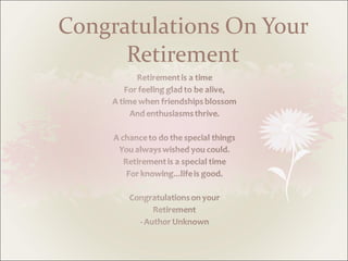 Congratulations On Your Retirement 