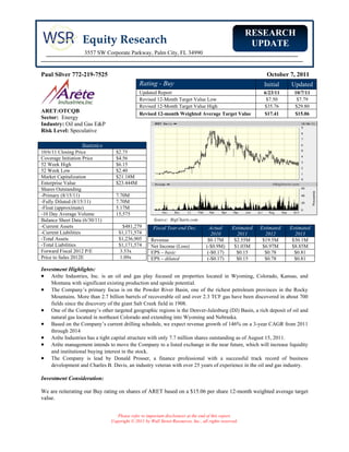 Arete Industries Research Report | PDF
