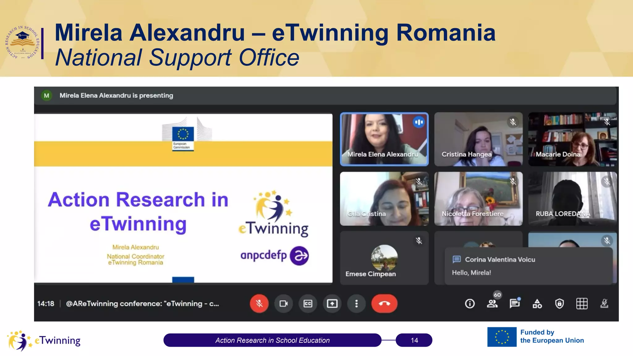 Mirela Alexandru – eTwinning Romania
National Support Office
Action Research in School Education 14
 