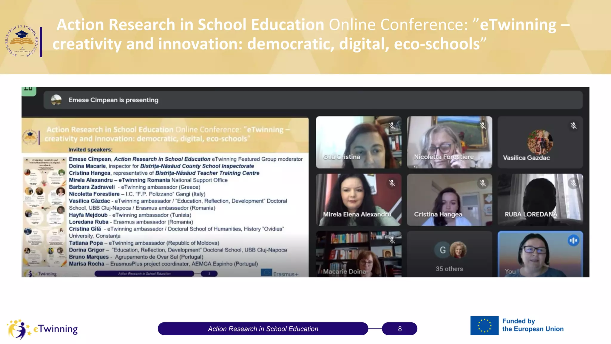Action Research in School Education Online Conference: ”eTwinning –
creativity and innovation: democratic, digital, eco-schools”
Action Research in School Education 8
 