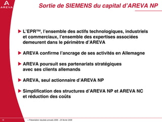 AREVA, resultats annuels 2008