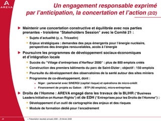 AREVA, resultats annuels 2008