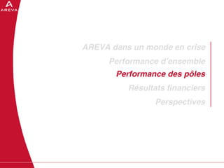 AREVA, resultats annuels 2008