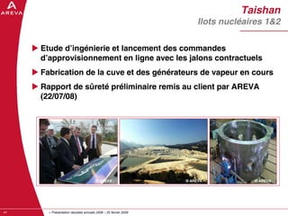 AREVA, resultats annuels 2008