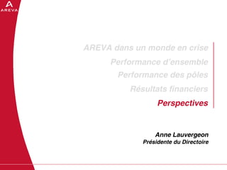 AREVA, resultats annuels 2008