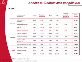 AREVA, resultats annuels 2008