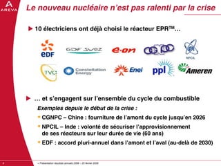 AREVA, resultats annuels 2008