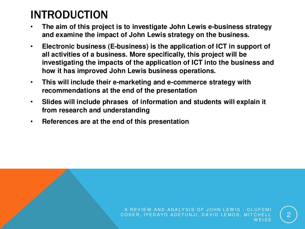 GROUP PRESENTATION A Review and Analysis of John Lewis EBusiness