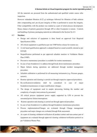 A review article on visual inspection program for sterile injectable ...