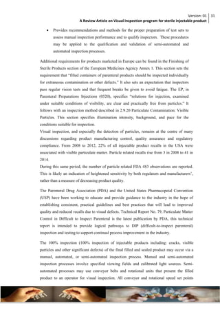 A review article on visual inspection program for sterile injectable ...