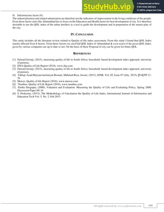 A Review Factors Affecting Quality Of Life Index | PDF