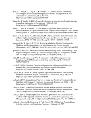 Repetitive Linear Process A review of advanced linear repetitive scheduling methods and ...