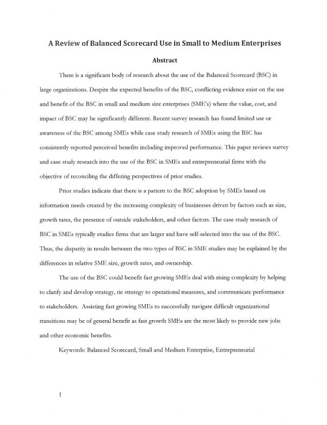 balanced scorecard essay