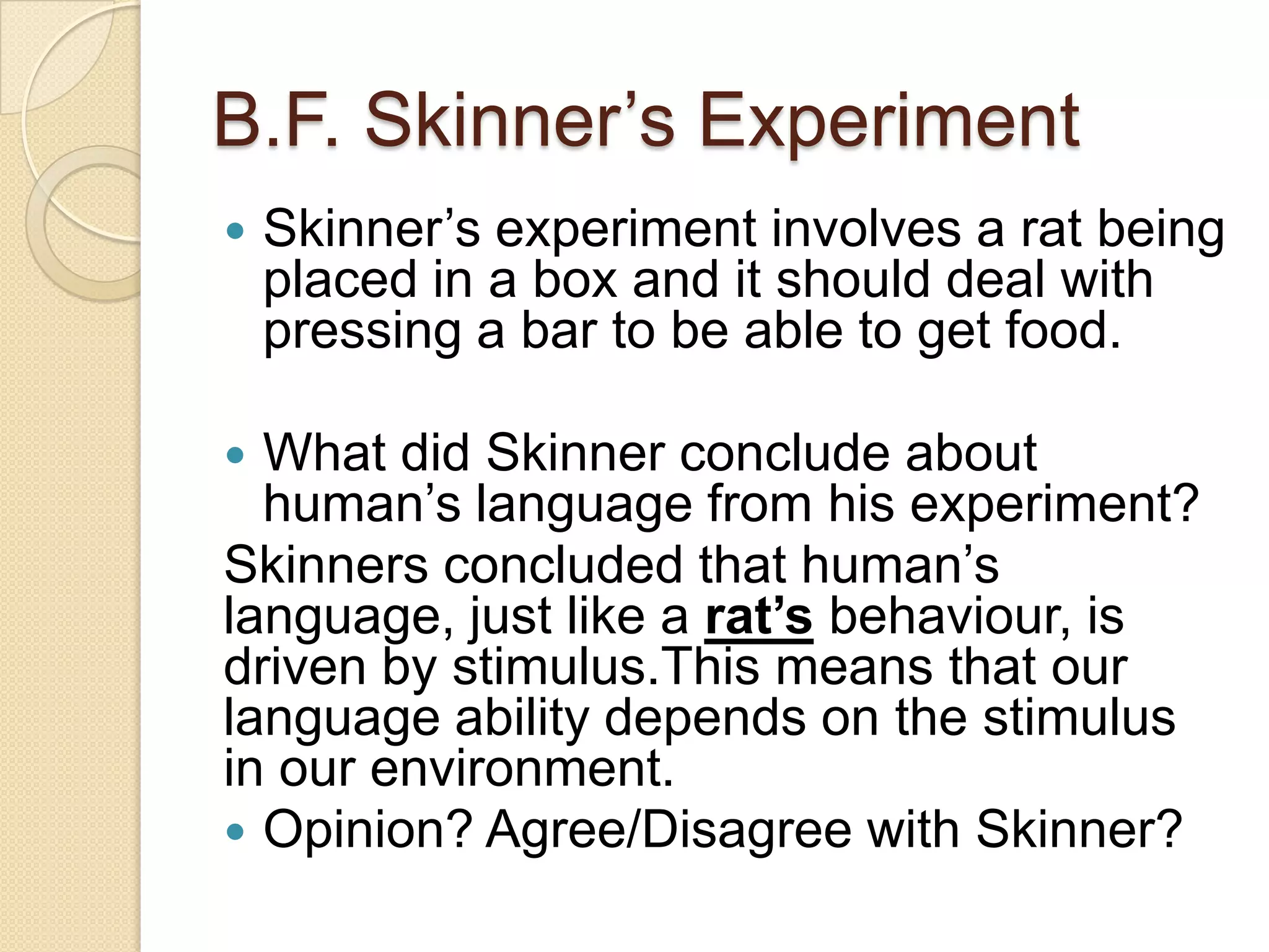 A review of bf skinner's verbal behaviour | PPTX