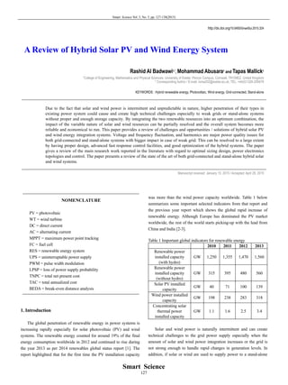 A review of hybrid solar pv and wind energy system paper | PDF