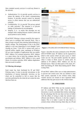 A Review of IP and MAC Address Filtering in Wireless Network Security | PDF