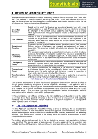 A Review Of Leadership Theory And Competency Frameworks | PDF