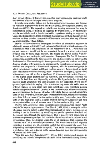 A Review Of Strategies For Sequencing And Synthesizing Instruction | PDF