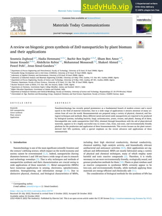 A review on biogenic green synthesis of ZnO nanoparticles by plant ...