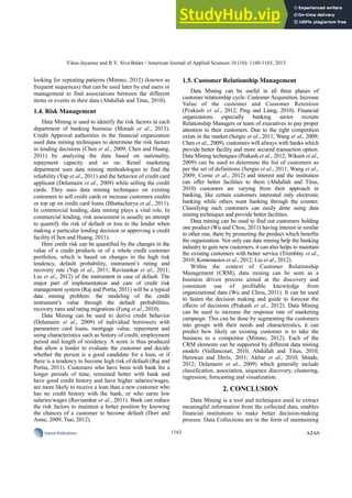 A Review On Data Mining In Banking Sector | PDF