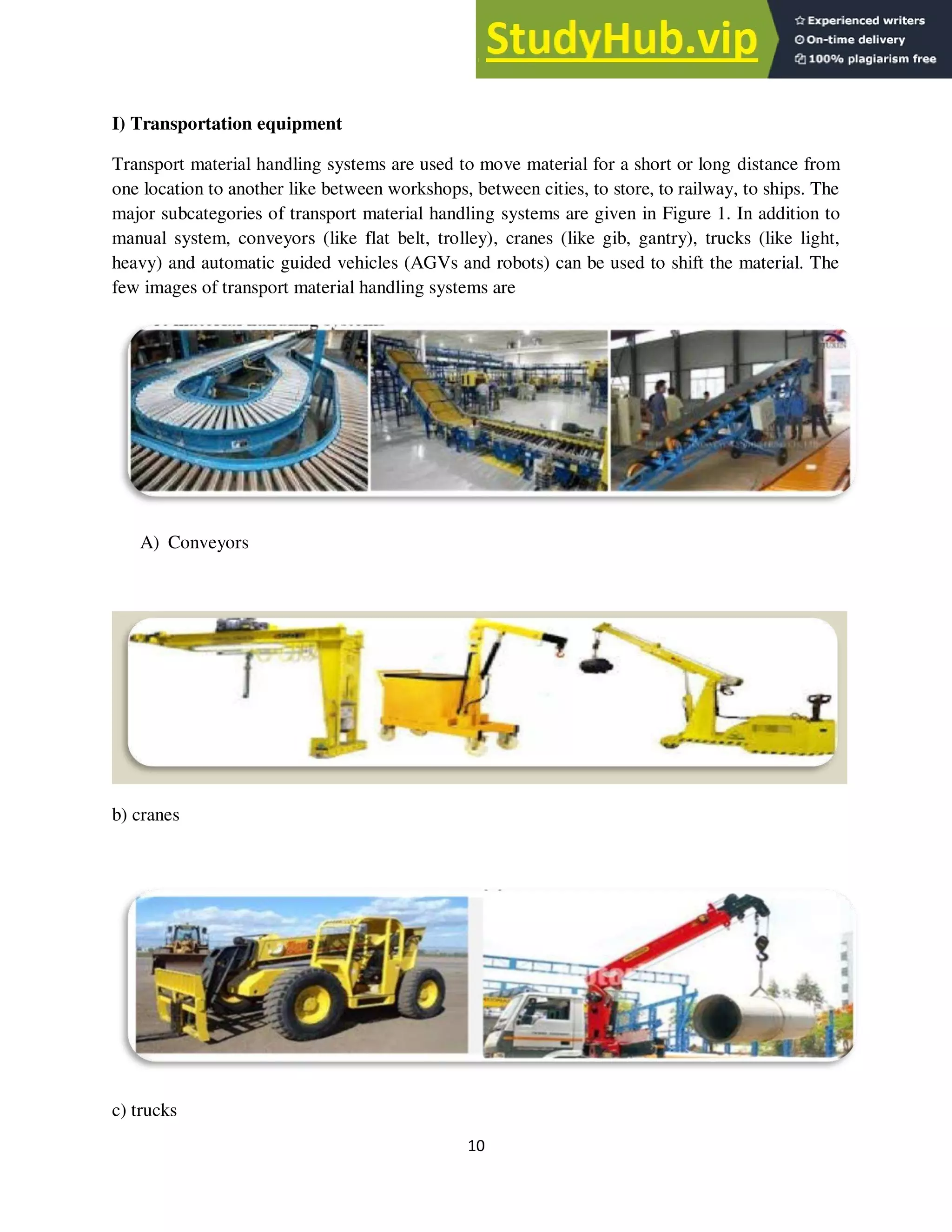 A REVIEW ON MATERIAL HANDLING EQUIPMENT | PDF