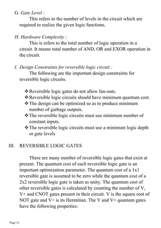 A review on reversible logic gates and their implementation | PDF