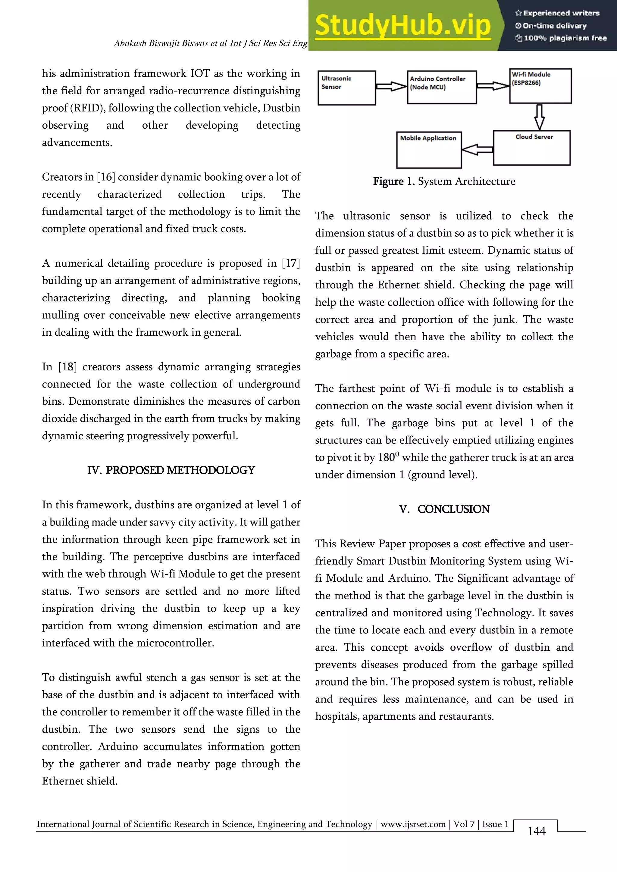 A Review On Smart Garbage Bin Monitoring System | PDF