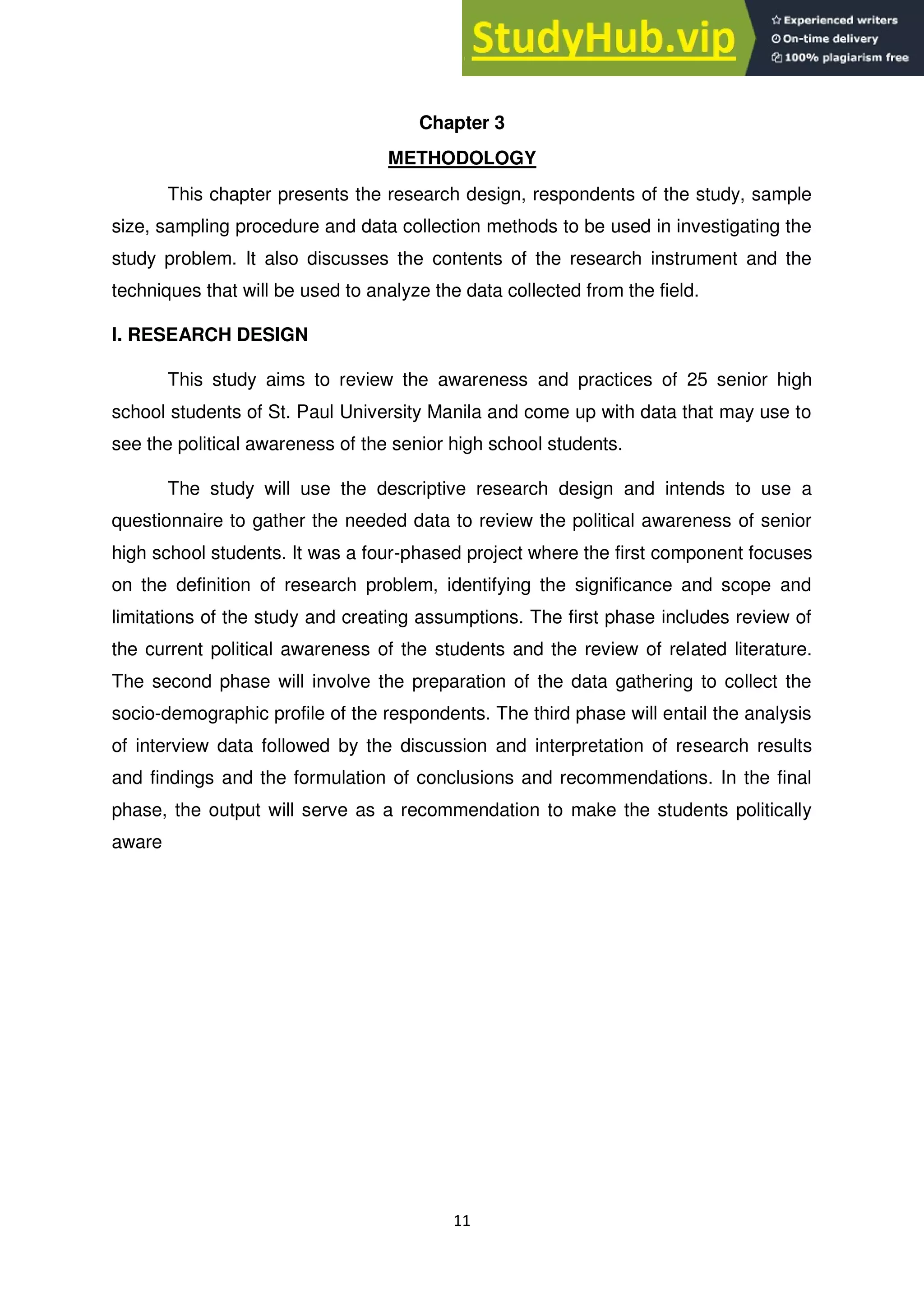 A REVIEW ON THE POLITICAL AWARENESS OF SENIOR HIGH SCHOOL STUDENTS OF ...