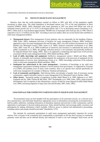 A REVIEW ON THE SUCCESS FACTORS FOR COMMUNITY PARTICIPATION IN SOLID ...