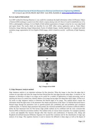 A Review over Different Blur Detection Techniques in Image Processing | PDF