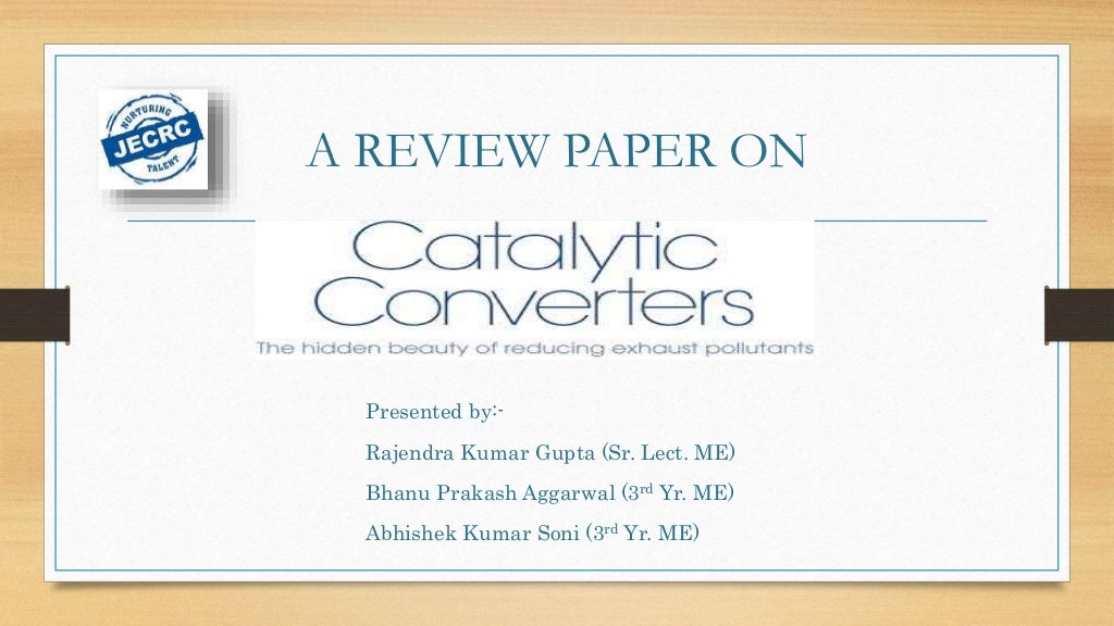 Catalytic converters essay image