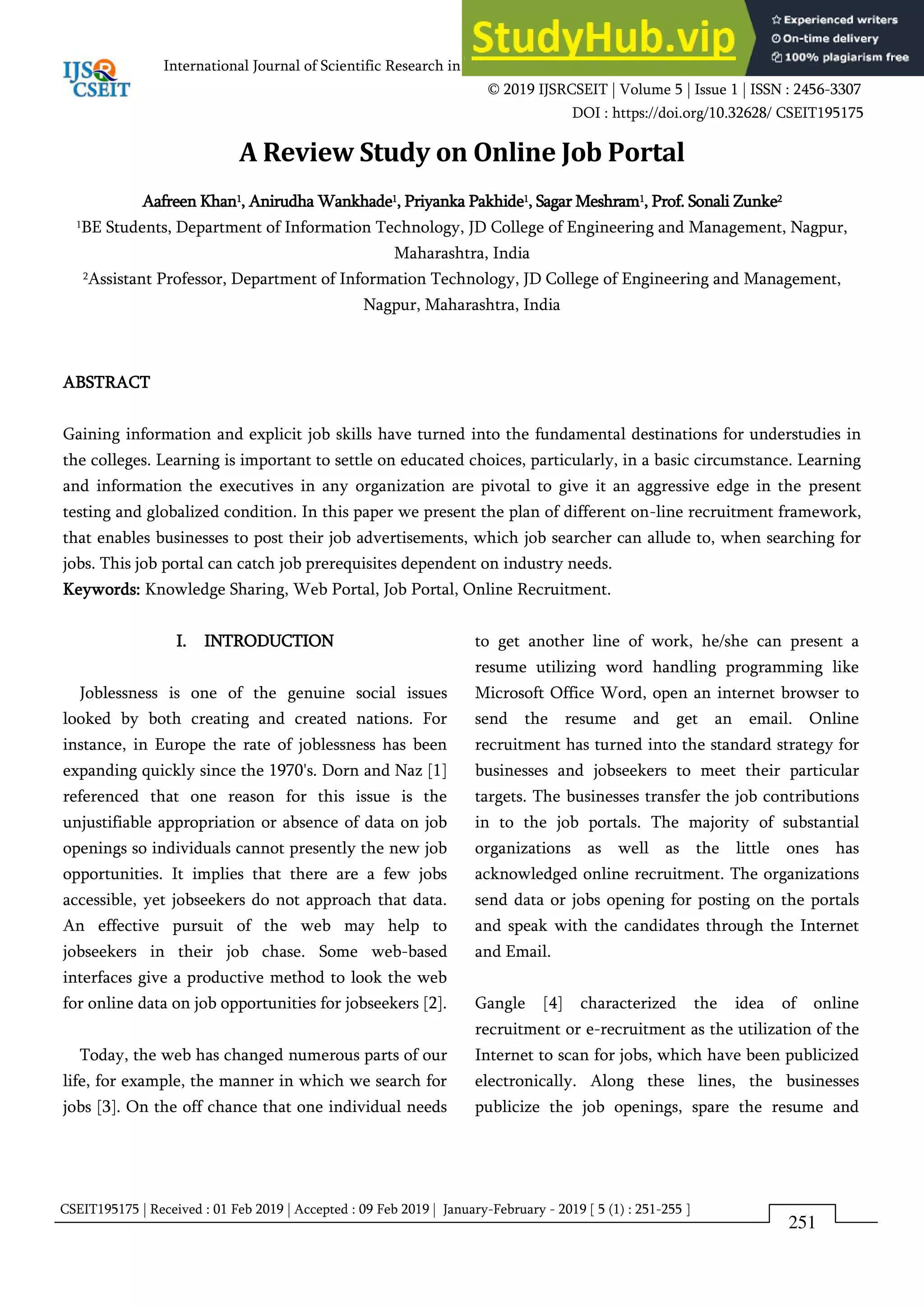 A Review Study on Online Job Portal.pdf