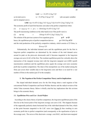 A Revision Of The Theory Of Perfect Competition And Of Value | PDF