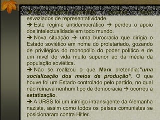 O setor social era composto basicamente por operários urbanos interessados em destruir o tzarismo como regime político e as relações feudais no campo;
