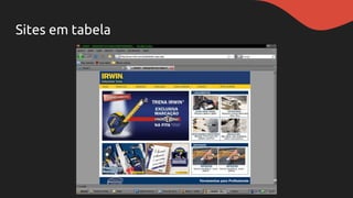 Sites em tabela
 