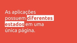 As aplicações
possuem diferentes
estados em uma
única página.
 