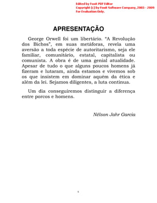 5
APRESENTAÇÃO
* % + , !-
./ % % ,* / %
0 % / "
* % / % , / /
% ! + 0 % !
1 % ",
*2 % %/ % % +
1 % % % 1 0% 0
0% !3 "% / !
4% % *
% !
 