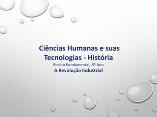 Ciências Humanas e suas
Tecnologias - História
Ensino Fundamental, 8º Ano
A Revolução Industrial
 