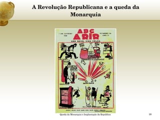 A Revolução Republicana e a queda da Monarquia     Queda da Monarquia e Implantação da República 