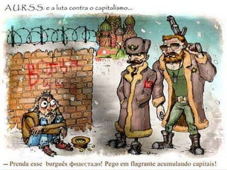  A forma de atingir esses objetivos foi a
  nacionalização do comércio e indústria
  (petróleo, eletrificação e maquinaria).
 Planos atingiram o setor primário com a
  coletivização da agricultura com a
  organização de cooperativas (Kolkhoses) e
  de fazendas do estado (Sovkhses).
 Essas medidas colocaram a URSS entre as
  primeiras potências do mundo.
 