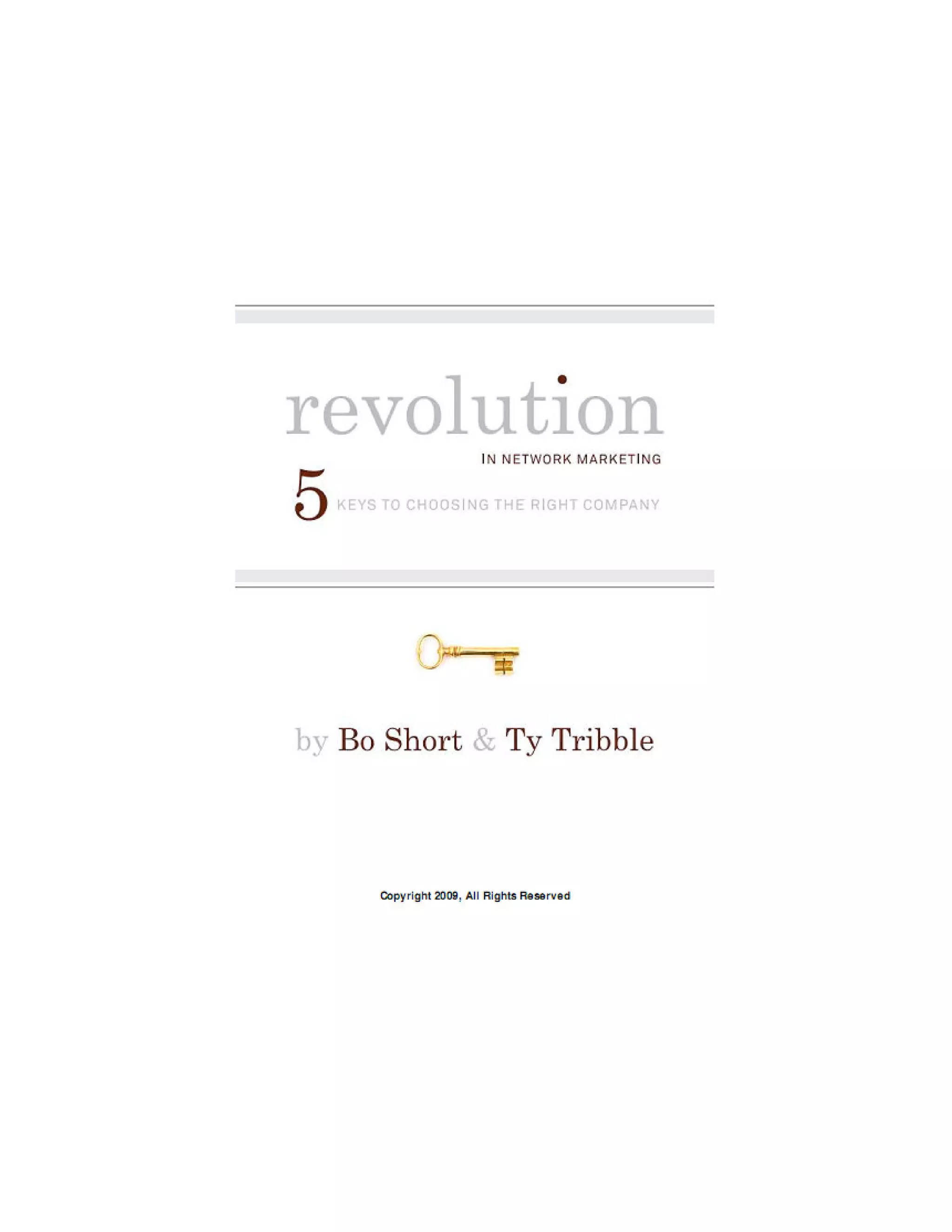 A Revolution In Network Marketing