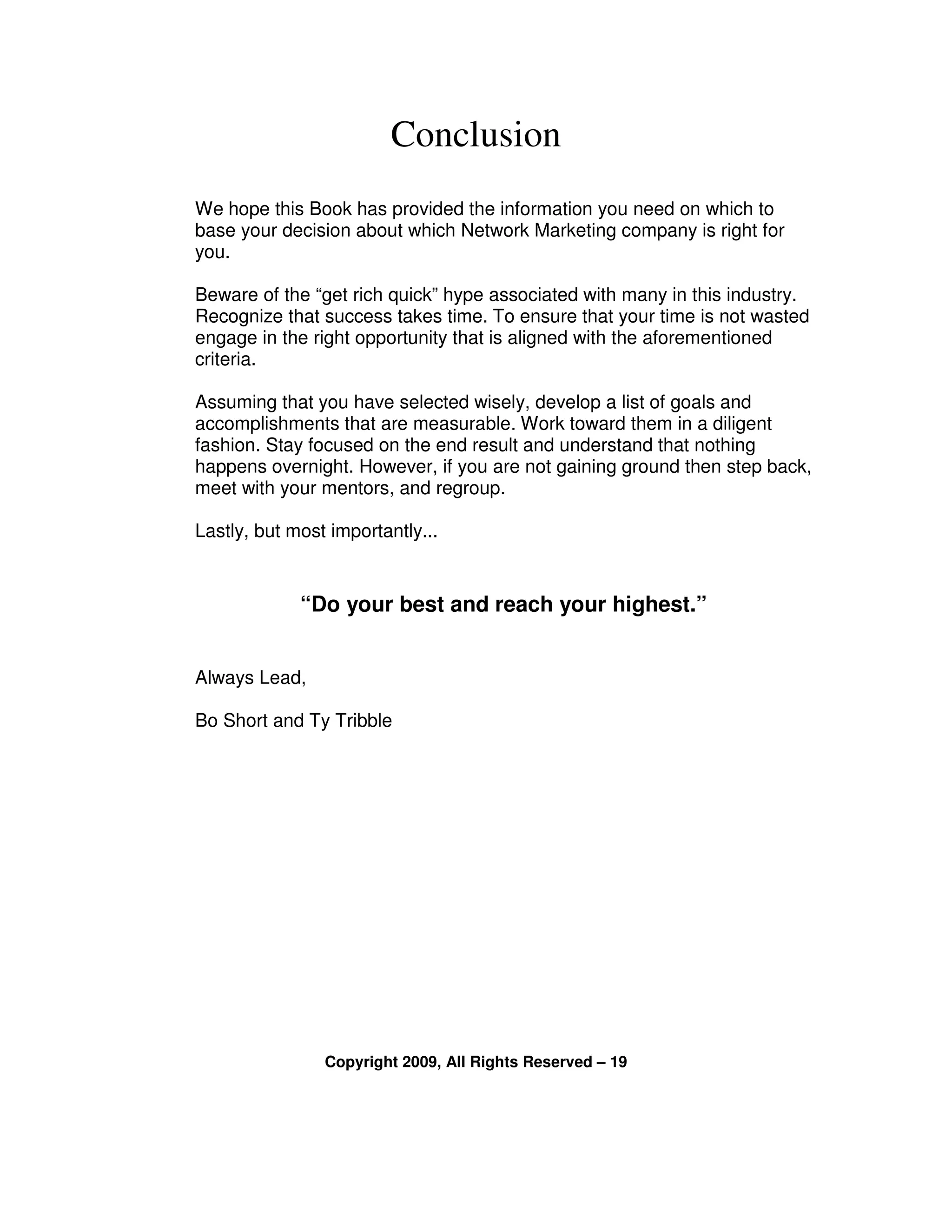 A Revolution In Network Marketing