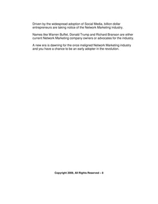 A Revolution In Network Marketing