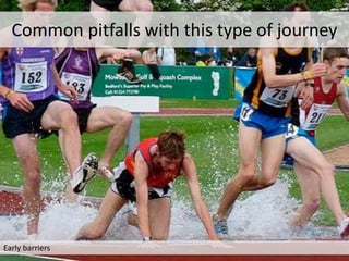 Early barriers
Common pitfalls with this type of journey
 