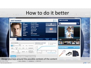 -Design journeys around the possible contexts of the content
How to do it better
 