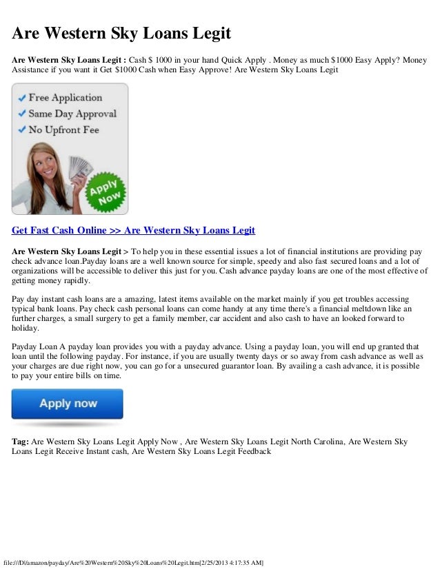 Western Sky Loans >> Are Western Sky Loans Legit Western Sky Loans >> Are Western Sky Loans Legit