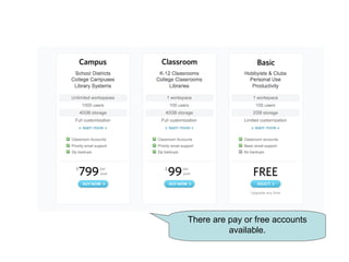 There are pay or free accounts available. 