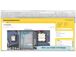Next, you create a frontpage. 